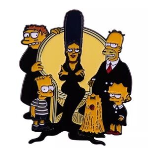 The Simpsons as The Addams Family Enamel Metal Pin, The Simpsons and The…